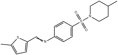 4-[(4-methyl-1-piperidinyl)sulfonyl]-N-[(5-methyl-2-thienyl)methylene]aniline 구조식 이미지