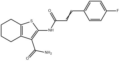 2-{[(2E)-3-(4-fluorophenyl)prop-2-enoyl]amino}-4,5,6,7-tetrahydro-1-benzothiophene-3-carboxamide Structure