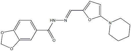 N-[(E)-(5-piperidin-1-ylfuran-2-yl)methylideneamino]-1,3-benzodioxole-5-carboxamide Structure