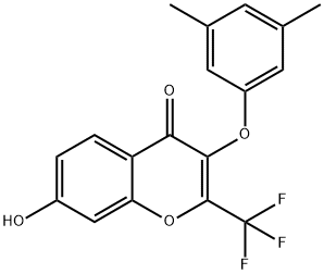 3-(3,5-dimethylphenoxy)-7-hydroxy-2-(trifluoromethyl)-4H-chromen-4-one Structure