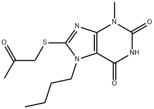 7-butyl-3-methyl-8-((2-oxopropyl)thio)-3,7-dihydro-1H-purine-2,6-dione 구조식 이미지