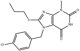 7-(4-chlorobenzyl)-3-methyl-8-(propylthio)-3,7-dihydro-1H-purine-2,6-dione Structure