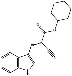 cyclohexyl (E)-2-cyano-3-(1H-indol-3-yl)acrylate 구조식 이미지