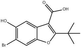 6-bromo-2-(tert-butyl)-5-hydroxybenzofuran-3-carboxylic acid Structure