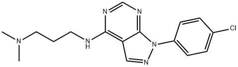 N1-(1-(4-chlorophenyl)-1H-pyrazolo[3,4-d]pyrimidin-4-yl)-N3,N3-dimethylpropane-1,3-diamine 구조식 이미지