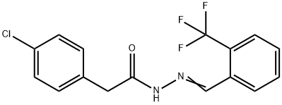 2-(4-chlorophenyl)-N'-[2-(trifluoromethyl)benzylidene]acetohydrazide 구조식 이미지