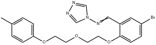 N-[(E)-(5-bromo-2-{2-[2-(4-methylphenoxy)ethoxy]ethoxy}phenyl)methylidene]-4H-1,2,4-triazol-4-amine 구조식 이미지