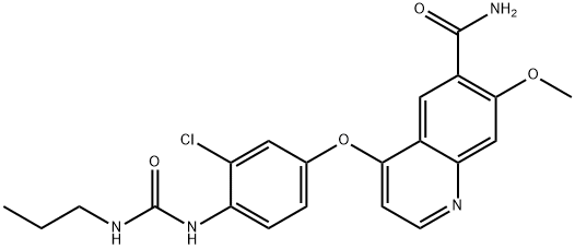 4-[3-chloro-4-(propylcarbamoylamino)phenoxy]-7-methoxyquinoline-6-carboxamide Structure