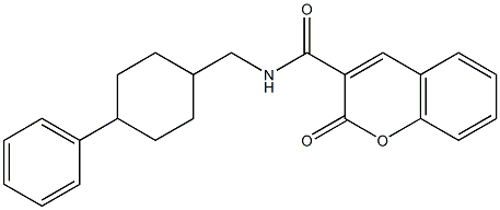 2-oxo-N-[(4-phenylcyclohexyl)methyl]chromene-3-carboxamide Structure