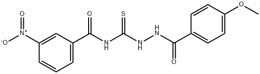 N-{[2-(4-methoxybenzoyl)hydrazino]carbonothioyl}-3-nitrobenzamide Structure