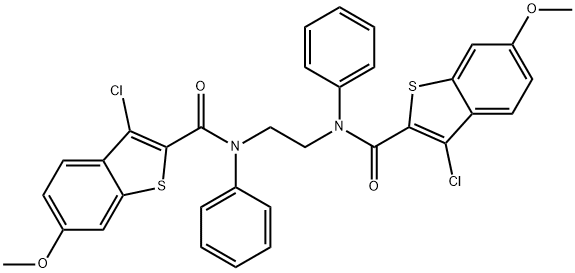 N,N'-1,2-ethanediylbis(3-chloro-6-methoxy-N-phenyl-1-benzothiophene-2-carboxamide) Structure