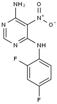 N4-(2,4-difluorophenyl)-5-nitropyrimidine-4,6-diamine 구조식 이미지