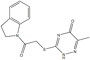 3-[2-(2,3-dihydroindol-1-yl)-2-oxoethyl]sulfanyl-6-methyl-2H-1,2,4-triazin-5-one Structure