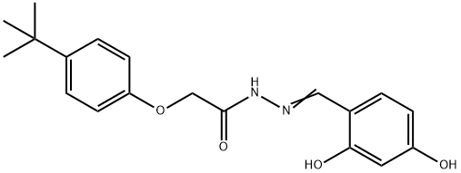 2-(4-tert-butylphenoxy)-N'-(2,4-dihydroxybenzylidene)acetohydrazide 구조식 이미지