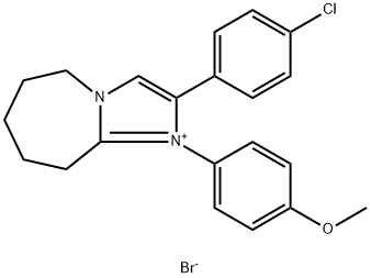 2-(4-chlorophenyl)-1-(4-methoxyphenyl)-6,7,8,9-tetrahydro-5H-imidazo[1,2-a]azepin-1-ium bromide Structure