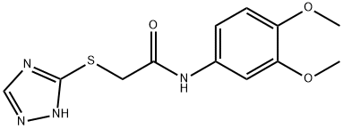 N-(3,4-dimethoxyphenyl)-2-(1H-1,2,4-triazol-5-ylsulfanyl)acetamide 구조식 이미지