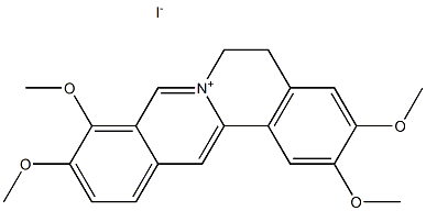 2,3,9,10-Tetramethoxy-5,6-dihydro-isoquino[3,2-a]isoquinolinylium: iodide 구조식 이미지