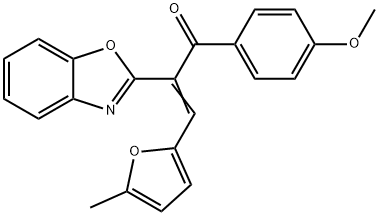 (Z)-2-(benzo[d]oxazol-2-yl)-1-(4-methoxyphenyl)-3-(5-methylfuran-2-yl)prop-2-en-1-one 구조식 이미지