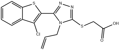 2-((4-allyl-5-(3-chlorobenzo[b]thiophen-2-yl)-4H-1,2,4-triazol-3-yl)thio)acetic acid 구조식 이미지