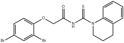 2-(2,4-dibromophenoxy)-N-(3,4-dihydro-1(2H)-quinolinylcarbonothioyl)acetamide Structure