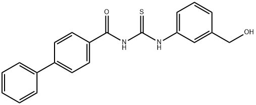 N-({[3-(hydroxymethyl)phenyl]amino}carbonothioyl)-4-biphenylcarboxamide Structure