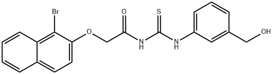 2-[(1-bromo-2-naphthyl)oxy]-N-({[3-(hydroxymethyl)phenyl]amino}carbonothioyl)acetamide Structure