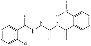 N-{[2-(2-chlorobenzoyl)hydrazino]carbonothioyl}-2-nitrobenzamide 구조식 이미지