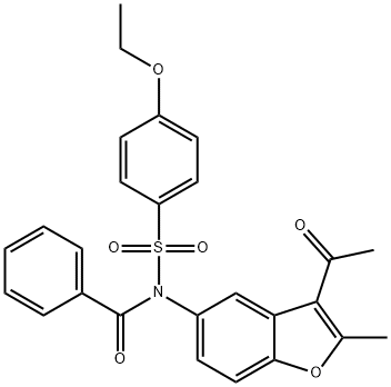 N-(3-acetyl-2-methylbenzofuran-5-yl)-N-((4-ethoxyphenyl)sulfonyl)benzamide Structure