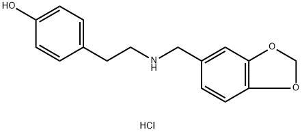 4-[2-(1,3-benzodioxol-5-ylmethylamino)ethyl]phenol:hydrochloride 구조식 이미지