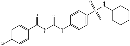 4-chloro-N-[({4-[(cyclohexylamino)sulfonyl]phenyl}amino)carbonothioyl]benzamide 구조식 이미지