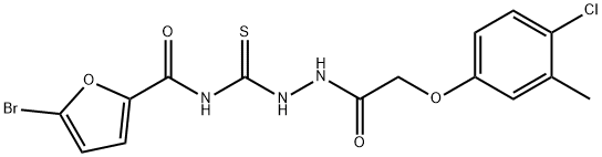 5-bromo-N-({2-[(4-chloro-3-methylphenoxy)acetyl]hydrazino}carbonothioyl)-2-furamide Structure