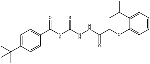 4-tert-butyl-N-({2-[(2-isopropylphenoxy)acetyl]hydrazino}carbonothioyl)benzamide 구조식 이미지