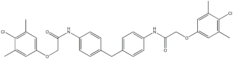 N,N'-[methylenebis(4,1-phenylene)]bis[2-(4-chloro-3,5-dimethylphenoxy)acetamide] Structure