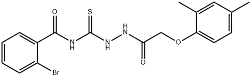 2-bromo-N-({2-[(2,4-dimethylphenoxy)acetyl]hydrazino}carbonothioyl)benzamide Structure