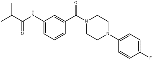 N-[3-[4-(4-fluorophenyl)piperazine-1-carbonyl]phenyl]-2-methylpropanamide 구조식 이미지