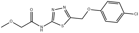 N-{5-[(4-chlorophenoxy)methyl]-1,3,4-thiadiazol-2-yl}-2-methoxyacetamide 구조식 이미지