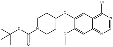 tert-butyl 4-((4-chloro-7-methoxyquinazolin-6-yl)oxy)piperidine-1-carboxylate Structure