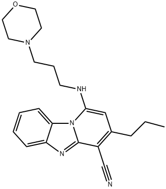 1-((3-morpholinopropyl)amino)-3-propylbenzo[4,5]imidazo[1,2-a]pyridine-4-carbonitrile 구조식 이미지