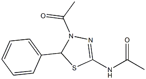 N-(3-acetyl-2-phenyl-2H-1,3,4-thiadiazol-5-yl)acetamide 구조식 이미지