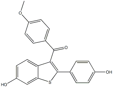 [6-hydroxy-2-(4-hydroxyphenyl)-1-benzothiophen-3-yl]-(4-methoxyphenyl)methanone 구조식 이미지