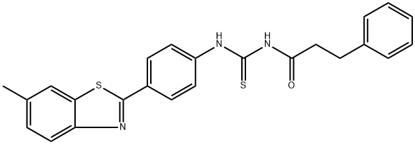 N-({[4-(6-methyl-1,3-benzothiazol-2-yl)phenyl]amino}carbonothioyl)-3-phenylpropanamide Structure