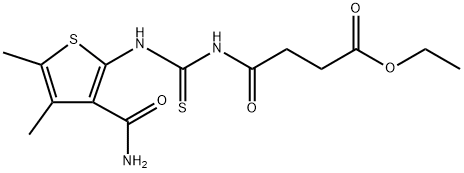 ethyl 4-[({[3-(aminocarbonyl)-4,5-dimethyl-2-thienyl]amino}carbonothioyl)amino]-4-oxobutanoate Structure