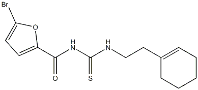 5-bromo-N-({[2-(1-cyclohexen-1-yl)ethyl]amino}carbonothioyl)-2-furamide 구조식 이미지