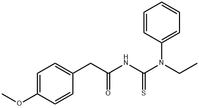 N-{[ethyl(phenyl)amino]carbonothioyl}-2-(4-methoxyphenyl)acetamide Structure
