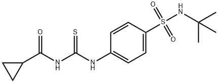 N-[({4-[(tert-butylamino)sulfonyl]phenyl}amino)carbonothioyl]cyclopropanecarboxamide 구조식 이미지
