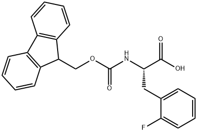 DL-N-[(9H-fluoren-9-ylmethoxy)carbonyl]-2-fluoro- Phenylalanine 구조식 이미지