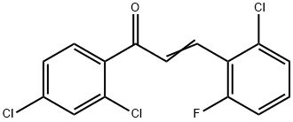 (2E)-3-(2-chloro-6-fluorophenyl)-1-(2,4-dichlorophenyl)prop-2-en-1-one 구조식 이미지