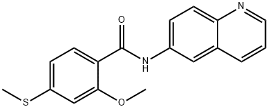 2-methoxy-4-(methylsulfanyl)-N-(quinolin-6-yl)benzamide Structure