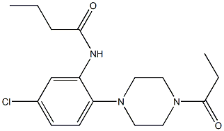 N-[5-chloro-2-(4-propanoylpiperazin-1-yl)phenyl]butanamide Structure