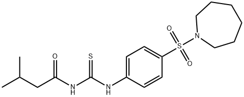 N-({[4-(1-azepanylsulfonyl)phenyl]amino}carbonothioyl)-3-methylbutanamide Structure